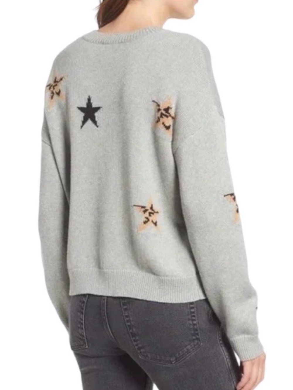 Rails Perci Star Sweater in the color Heather Grey Animal Stars M - Picture 2 of 12